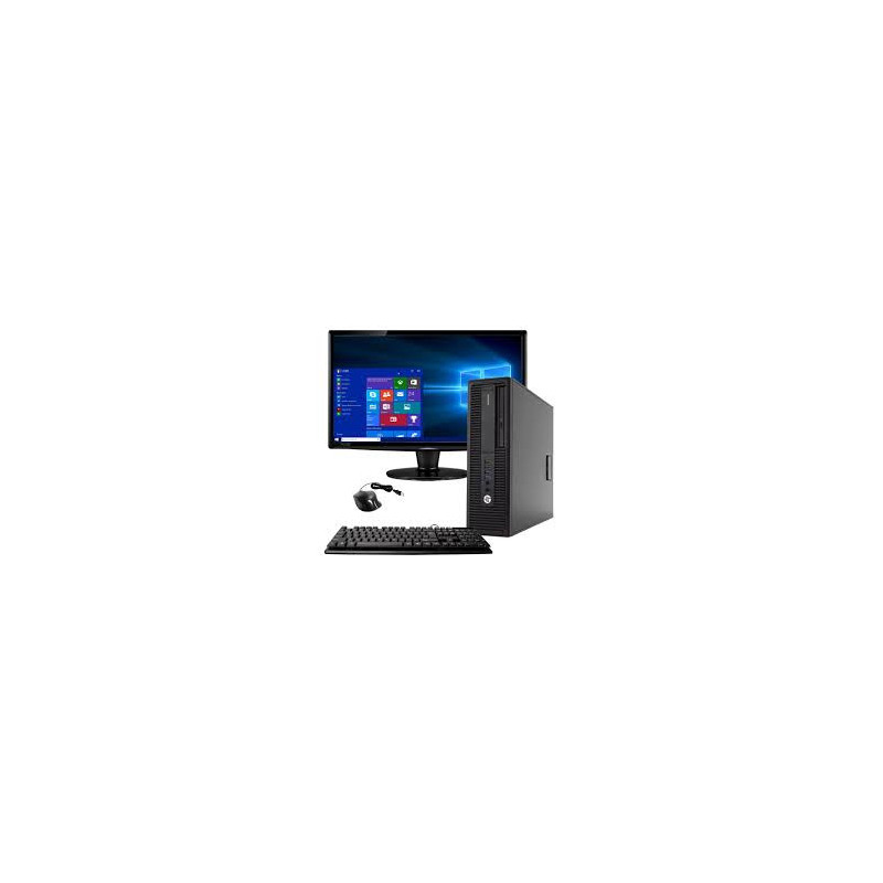 HP Desktop, refurbished Intel Core i5 3.2 GHz, 8 GB RAM, 256GB SSD, Keyboard & Mouse, Wi-Fi, Dual 19 LCD Monitors