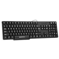 ZEBRONICS K20, Wired Keyboard,1.2m Cable, ₹ Key, USB Interface, Retractable Stand, Plug and Play