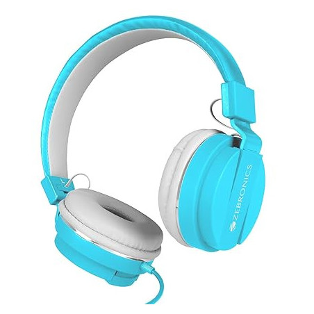 Zebronics Wired Headphone, Built in Microphone for Calling, 1.5 Meter Cable,   Adjustable Headband, Lightweight Design