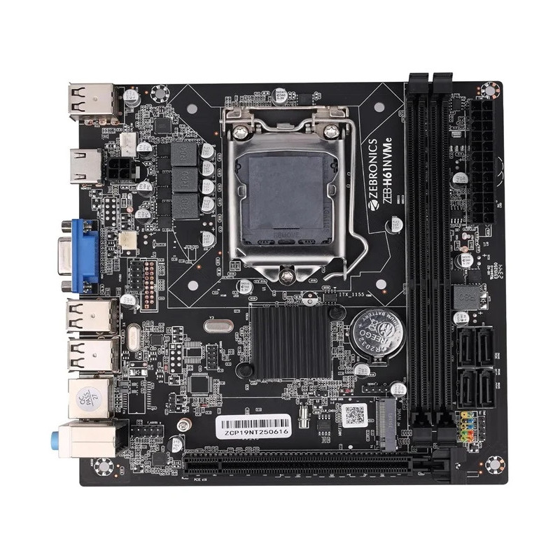 ZEBRONICS H61-NVMe/ H61 M2 Micro-ATX Motherboard for  Intel 2nd & 3rd Generation Processors,DDR3|SATA | USB | HDMI)
